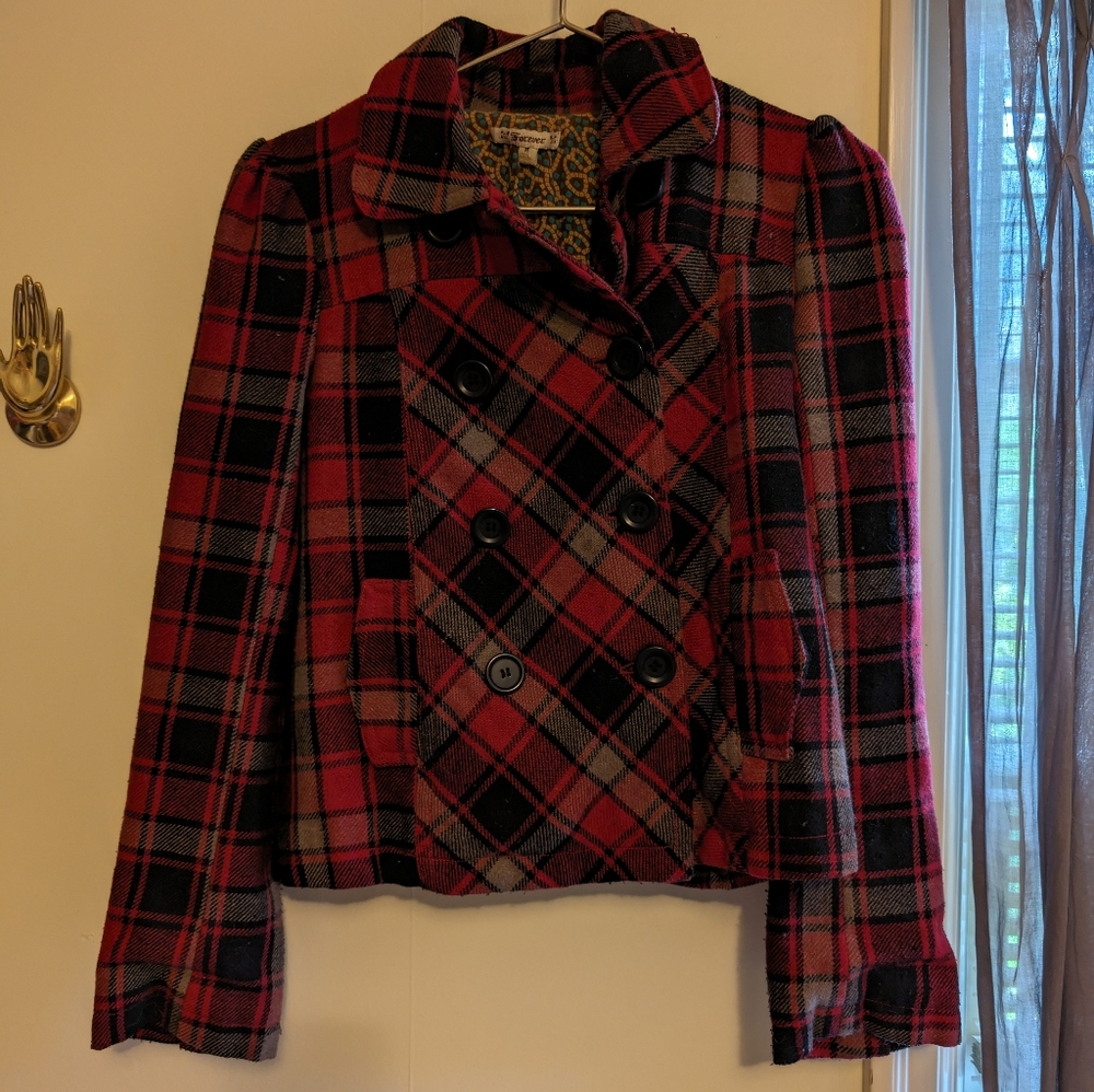 Plaid Double Breasted Jacket